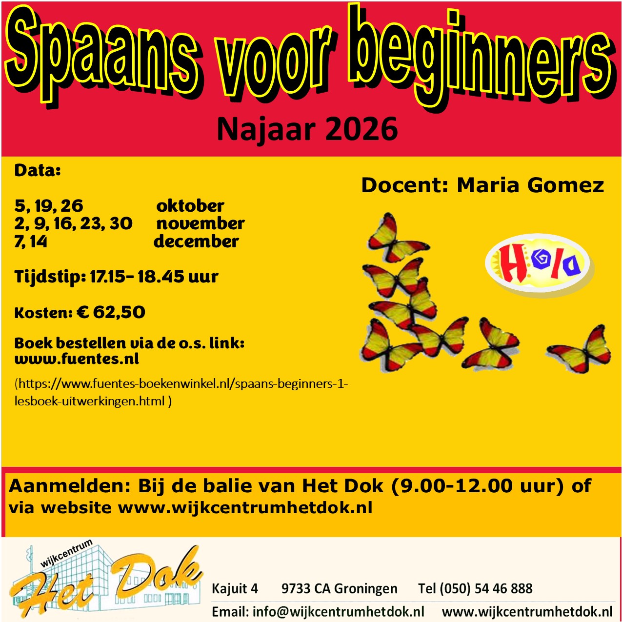 Featured image for “Spaanse les voor beginners, najaar 2026”