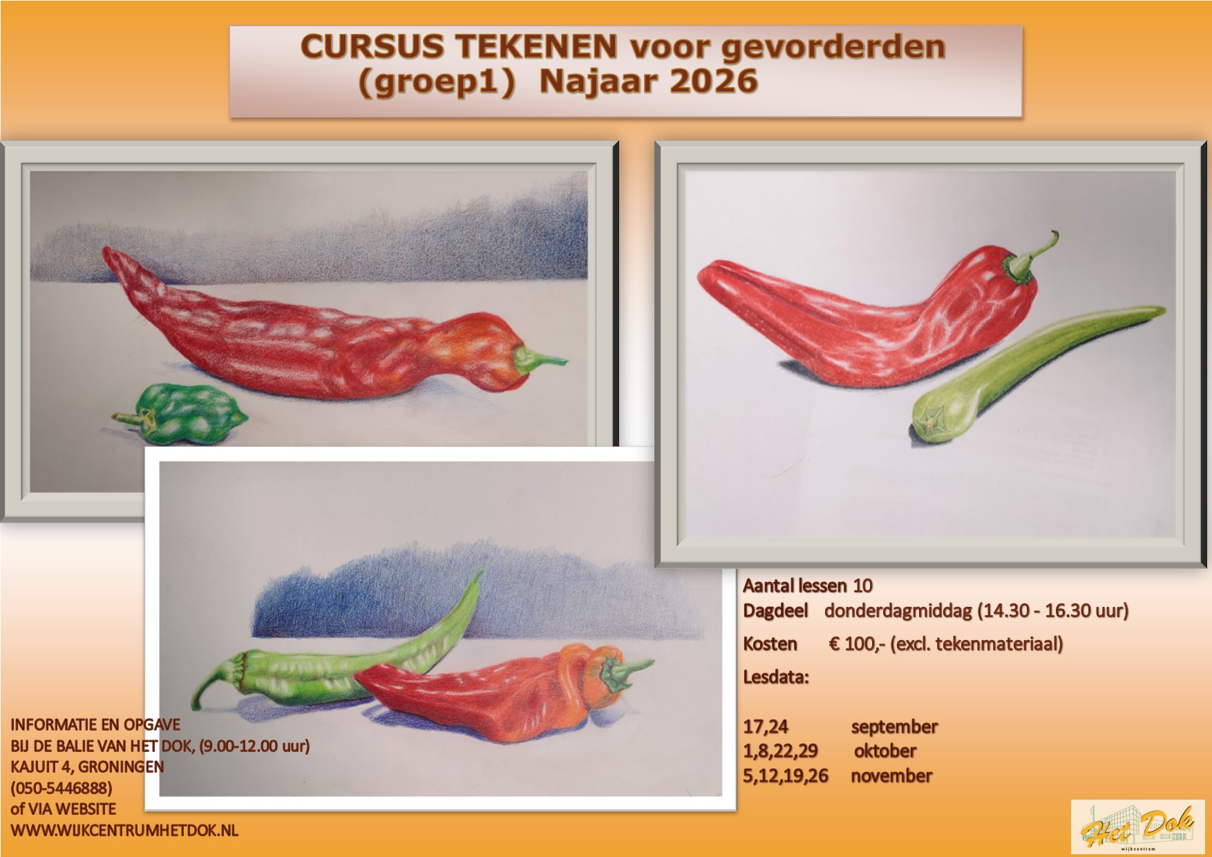 Featured image for “Cursus tekenen voor gevorderden groep 1 (donderdagmiddag) Najaar 2026”