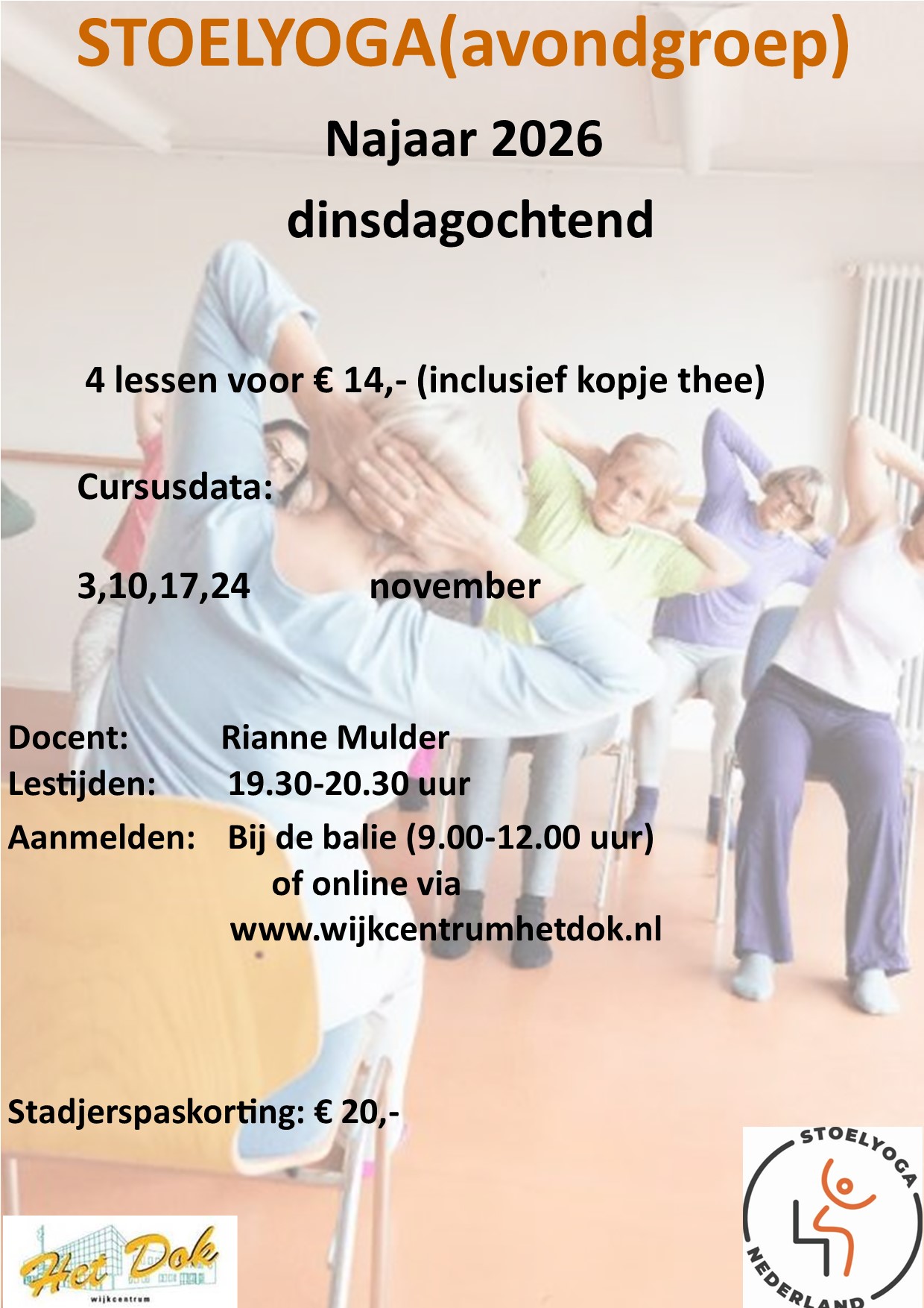 Featured image for “Stoelyoga (avondgroep)          Najaar 2026”