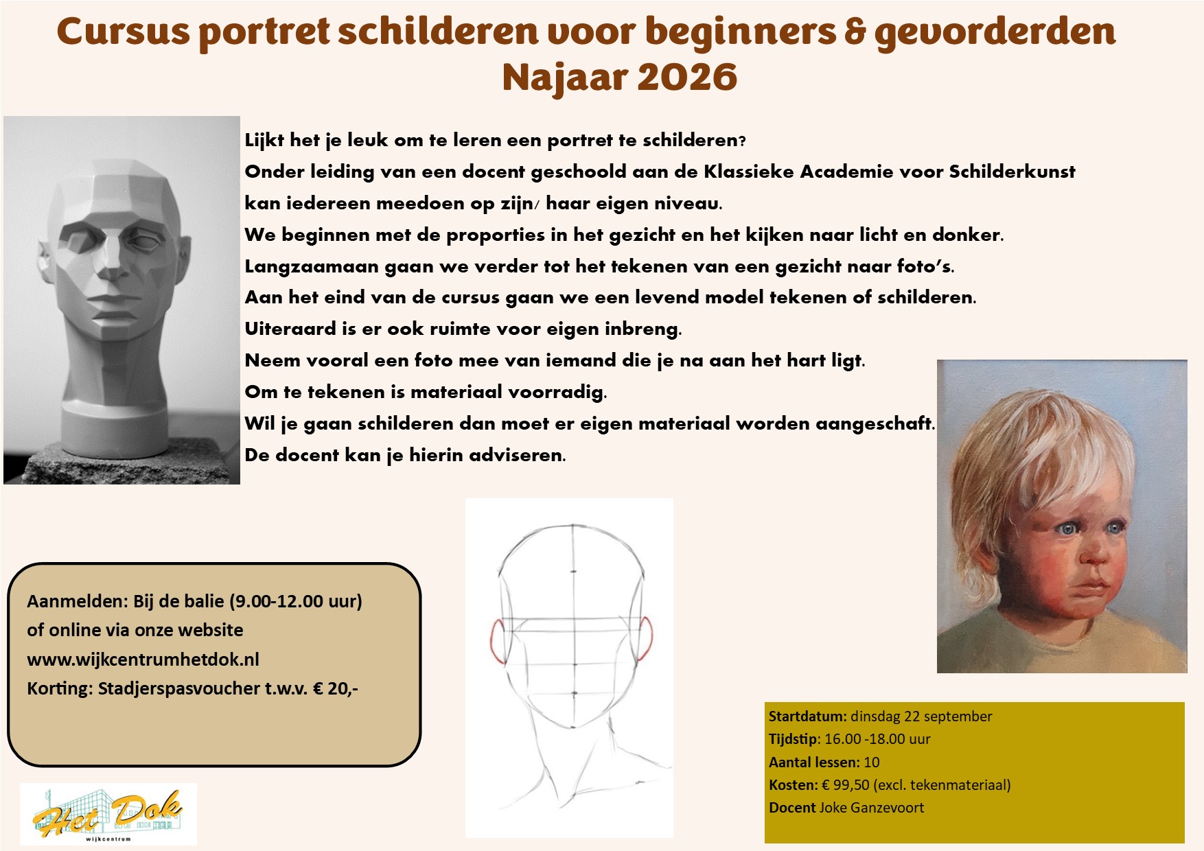 Featured image for “Cursus portret schilderen voor beginners/gevorderden      Najaar 2026”