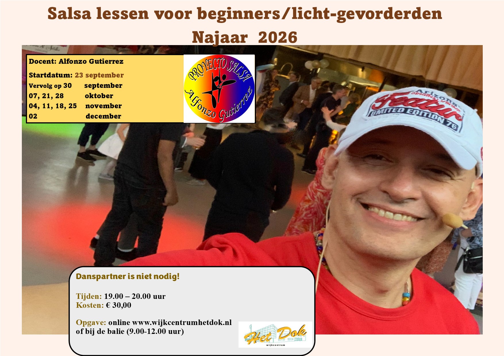 Featured image for “Cursus salsa voor beginners en licht-gevorderden         Najaar 2026”